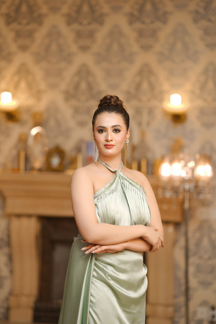 Syah - Serenity Dress - Silk - Pistachio Green - 1 Piece