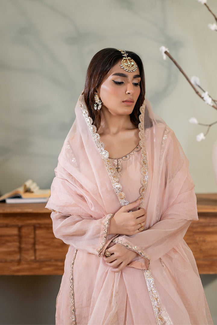 Syah - Gulmohar - Organza - Dusty Pink - 3 Piece