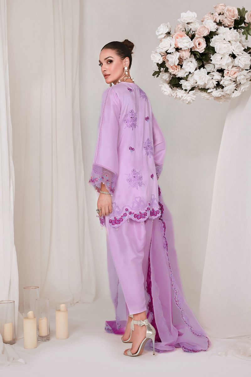 Reema Ahsan - SIA - Pure raw silk - Tea pink - 3 Piece