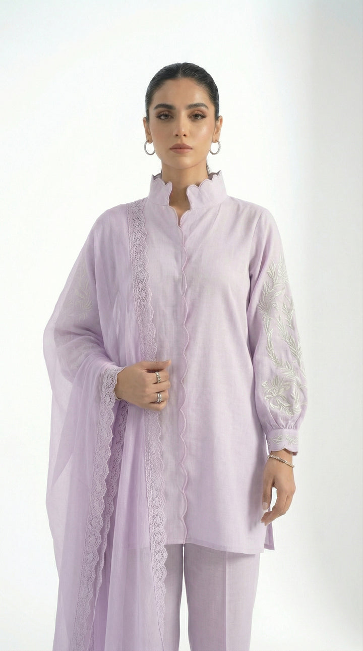 Reema Ahsan - Lima Irish Lawn Suit For Women - Lilac - 3 Piece - Studio by TCS