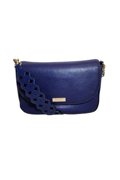 Pre Loved Treasures Kate Spade Navy Blue Pebbled Leather Crossbody B