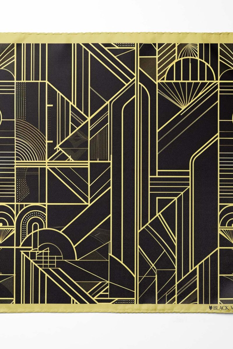 Black Wolf - CHIC GOLDEN SILK ASCOT - Black - 1 Piece