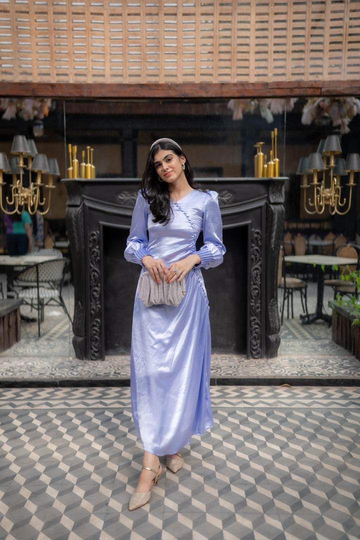 Syah - Cinder Dress - Ice Blue - Stain - 1 Piece