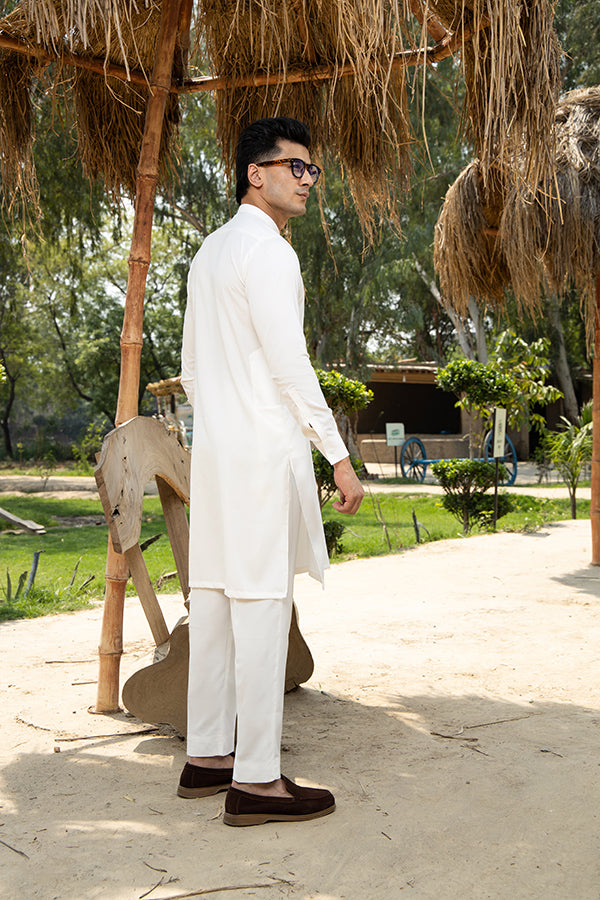 Arif Ashraf - Boski Off White Kurta Trouser - 2 Piece