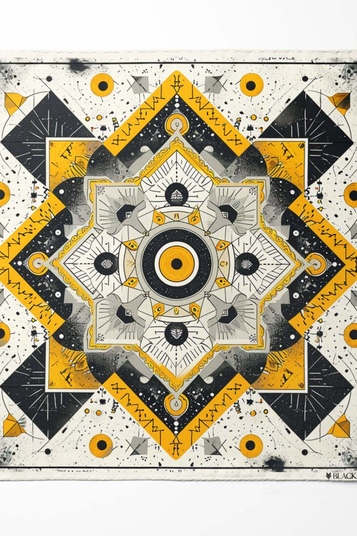 Black Wolf - ETHNIC ABSTRACT SILK ASCOT - White - 1 Piece