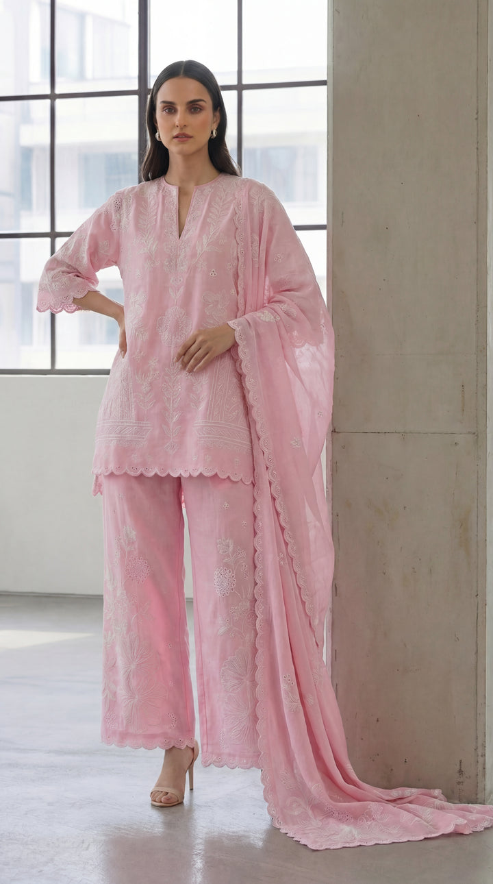 Reema Ahsan - Kiya Lawn Suit For Women - Light Pink - 3 Piece - Studio by TCS