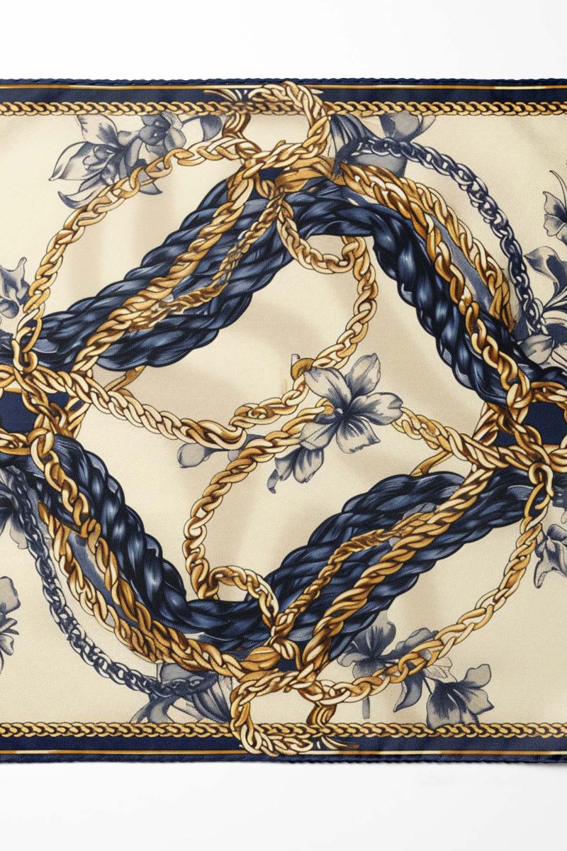 Black Wolf - NEW BELT CHAIN SILK ASCOT - Off White - 1 Piece