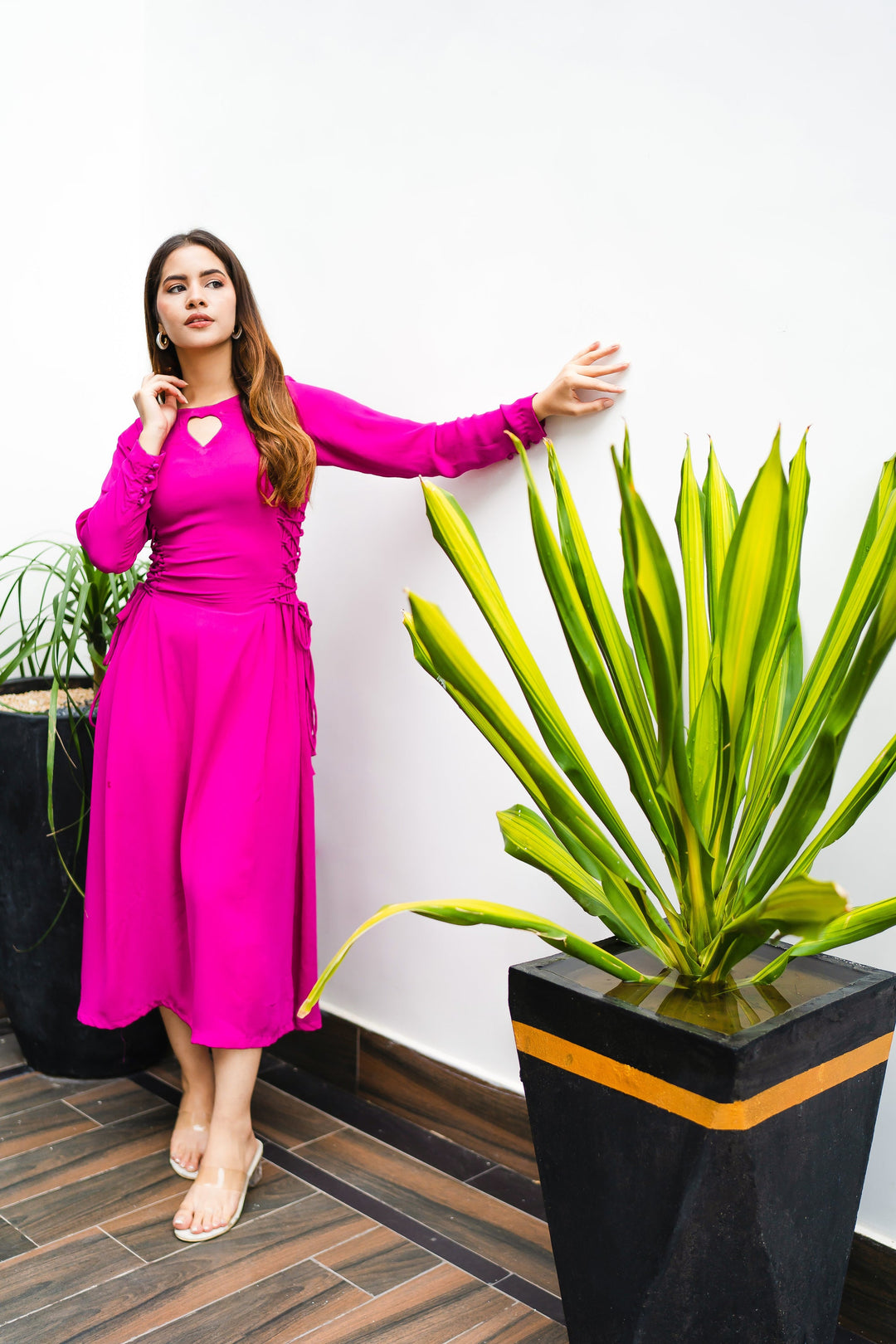 Syah - Pink Hearts - Georgette - 1 Piece