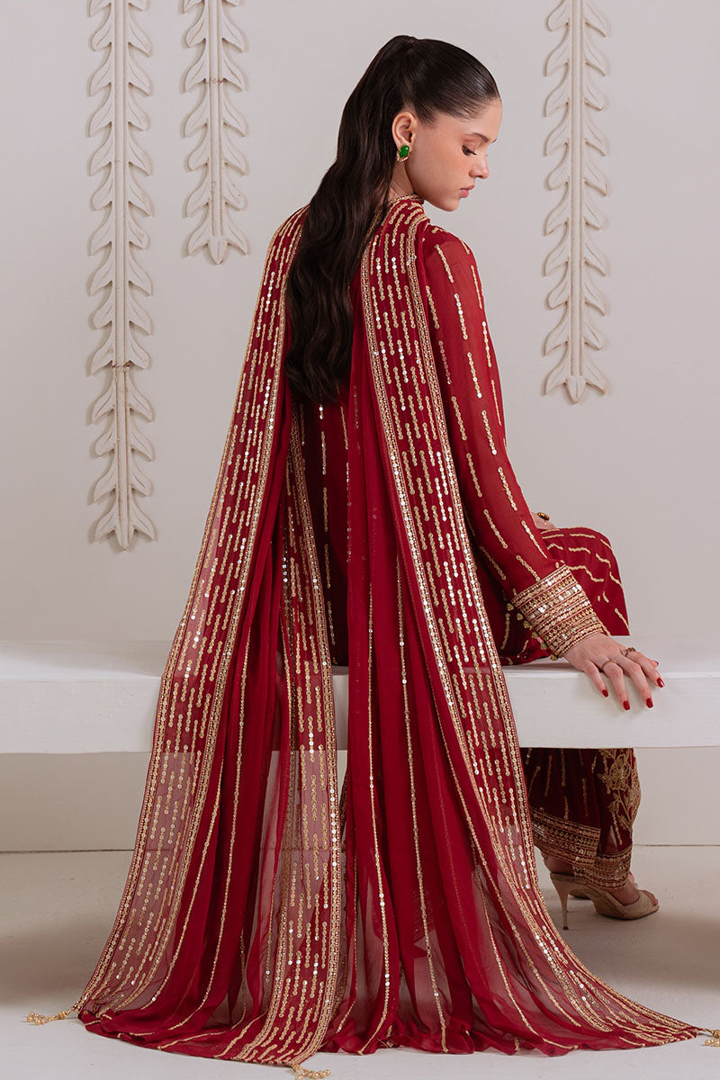 Cross Stitch - VERMILION BERRY - Chiffon - 4 Piece - Unstitched