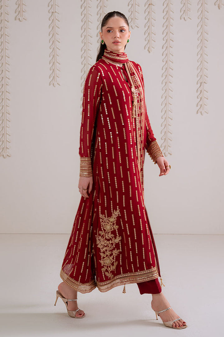 Cross Stitch - VERMILION BERRY - Chiffon - 4 Piece - Unstitched