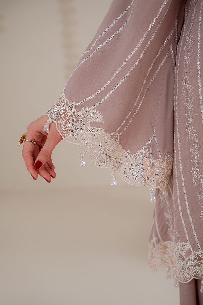 Cross Stitch - BURNT SAND - Chiffon - 3 Piece - Unstitched