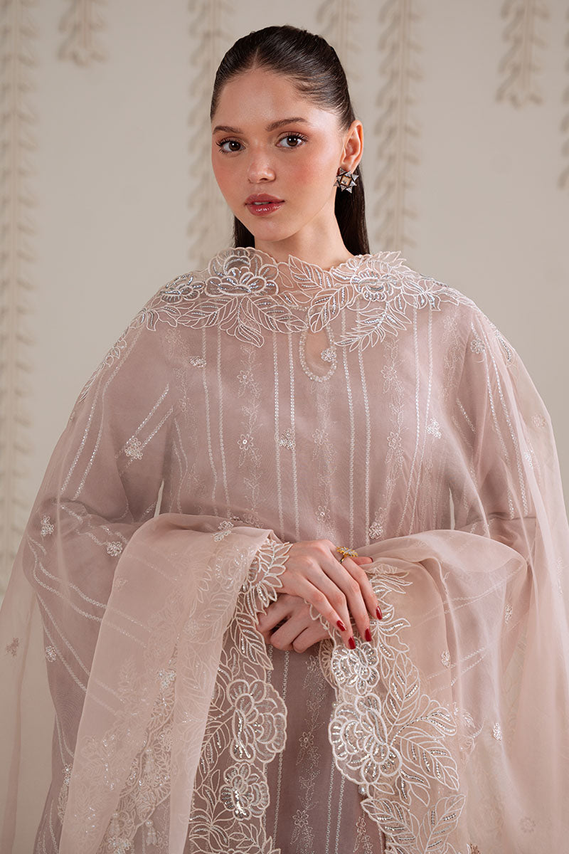 Cross Stitch - BURNT SAND - Chiffon - 3 Piece - Unstitched