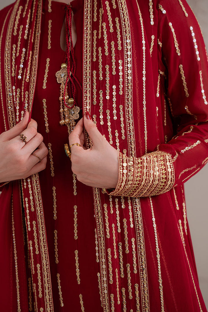 Cross Stitch - VERMILION BERRY - Chiffon - 4 Piece - Unstitched