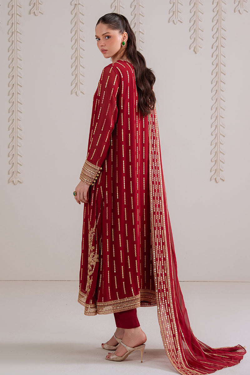 Cross Stitch - VERMILION BERRY - Chiffon - 4 Piece - Unstitched