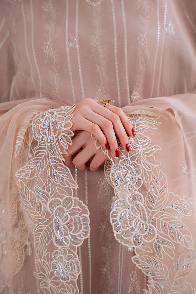 Cross Stitch - BURNT SAND - Chiffon - 3 Piece - Unstitched