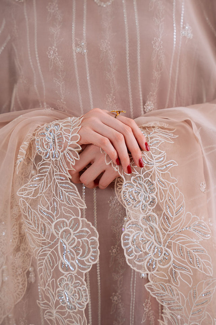 Cross Stitch - BURNT SAND - Chiffon - 3 Piece - Unstitched