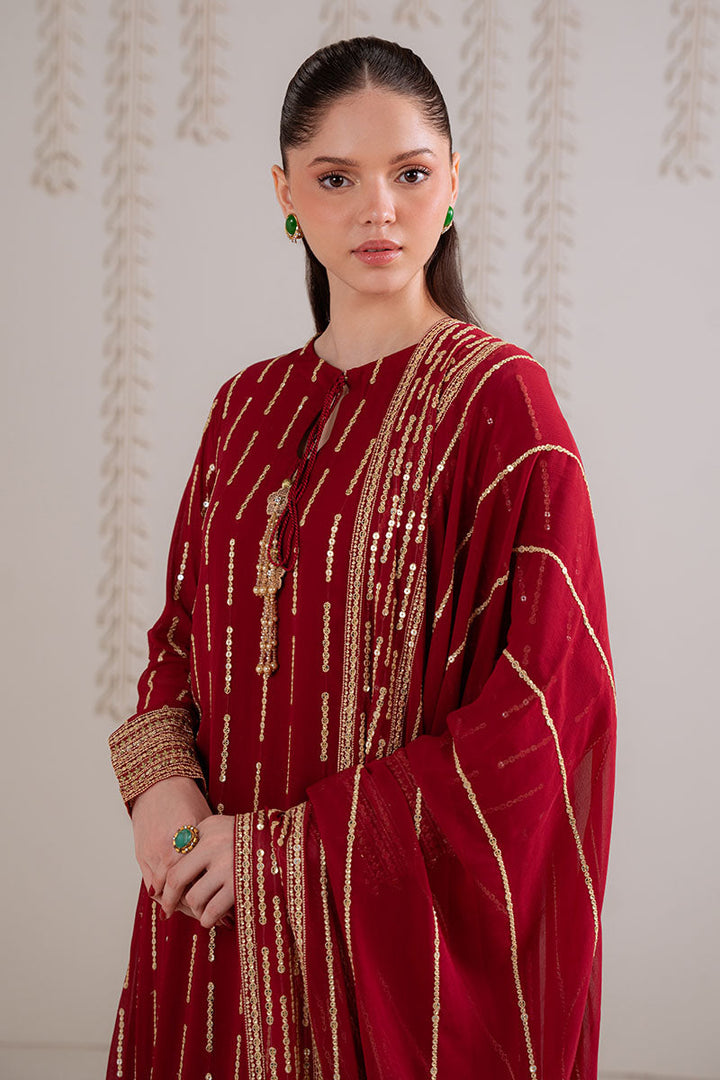 Cross Stitch - VERMILION BERRY - Chiffon - 4 Piece - Unstitched