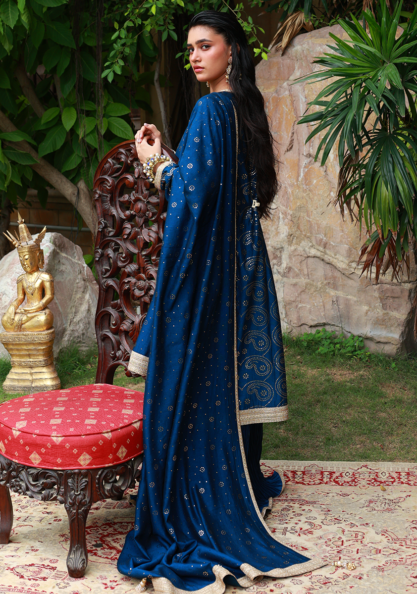 Huma Adnan - Alara - Silk - Teal - 3 Piece