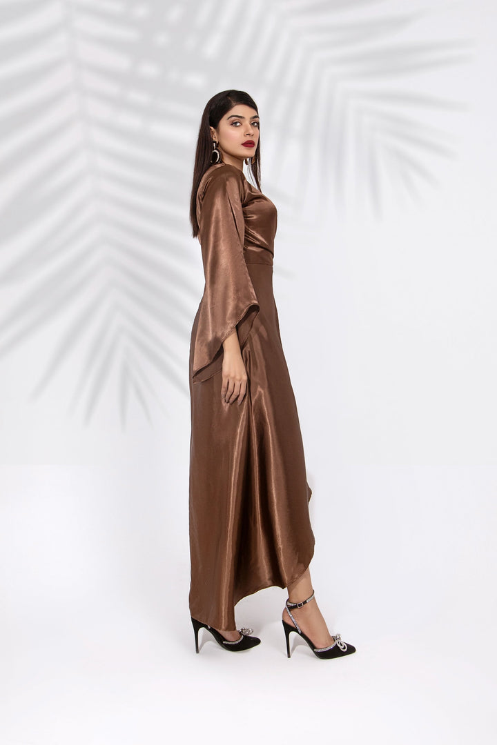 Syah - Spaghetti Straps Silk Dress - 1 Piece