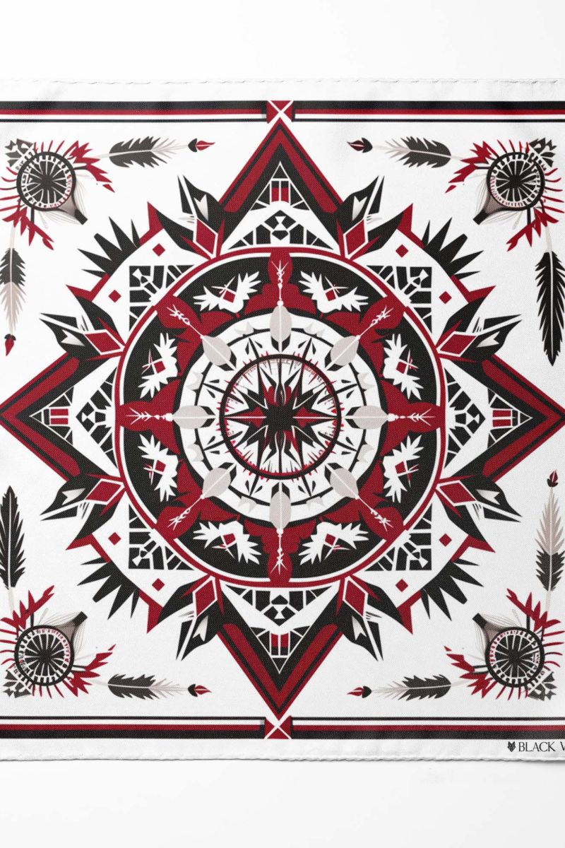 Black Wolf - RED ALPANA DESIGNS SILK ASCOT - White - 1 Piece