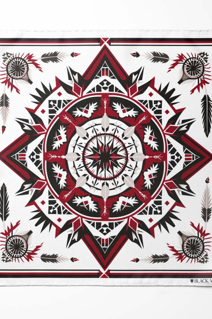 Black Wolf - RED ALPANA DESIGNS SILK ASCOT - White - 1 Piece