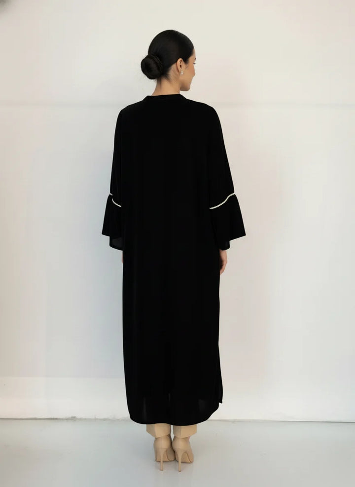 Shehrnaz - Aurelia Noir Black Velvet/Raw Silk Suit For Women - 3 Piece