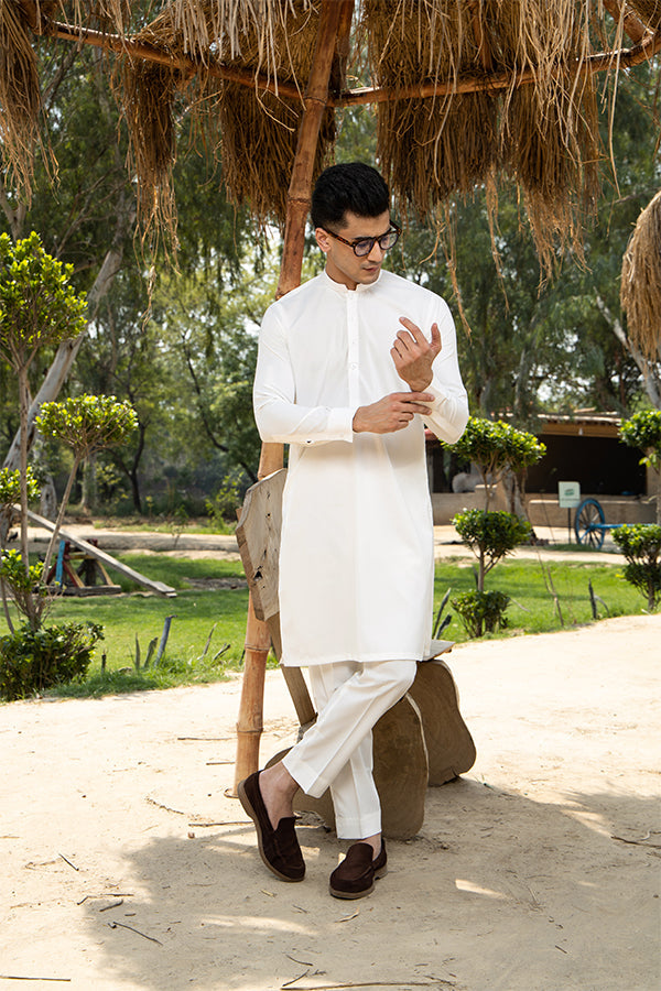 Arif Ashraf - Boski Off White Kurta Trouser - 2 Piece
