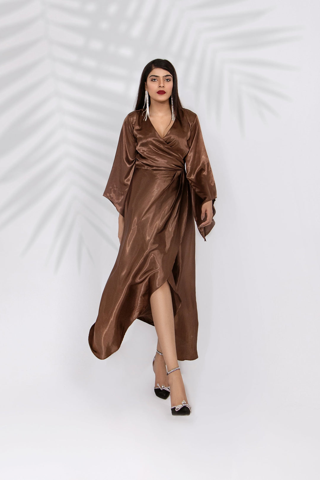 Syah - Spaghetti Straps Silk Dress - 1 Piece