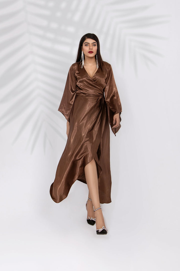 Syah - Spaghetti Straps Silk Dress - 1 Piece