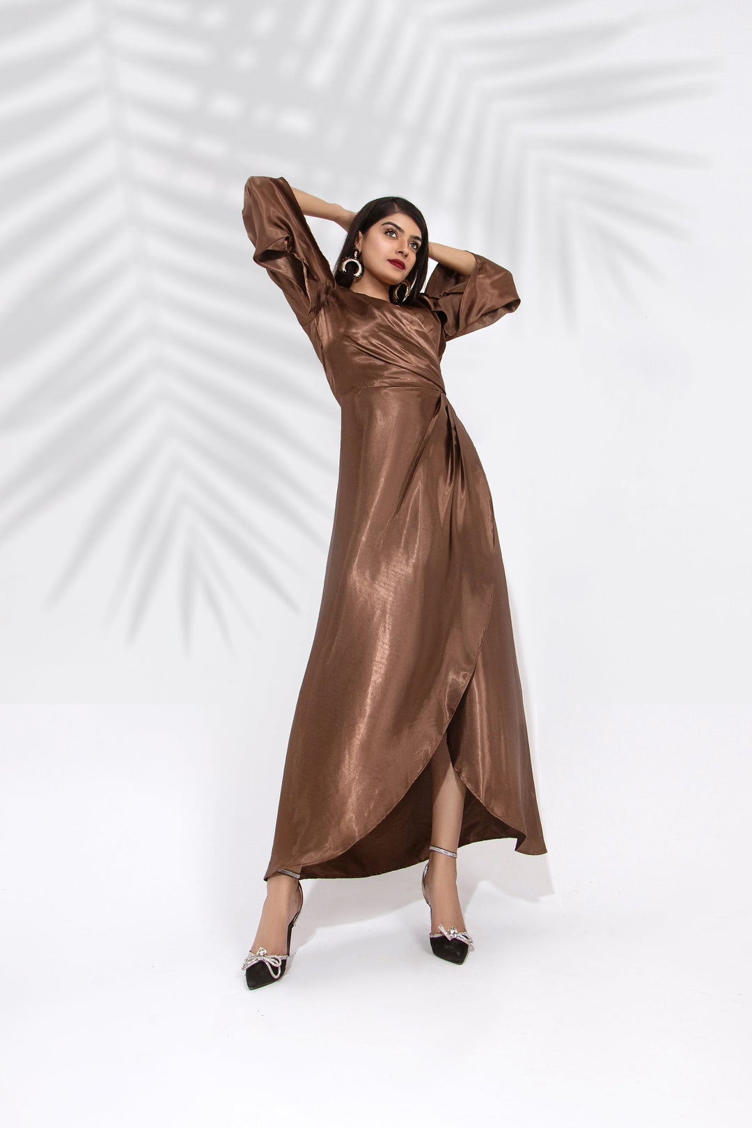 Syah - Spaghetti Straps Silk Dress - 1 Piece