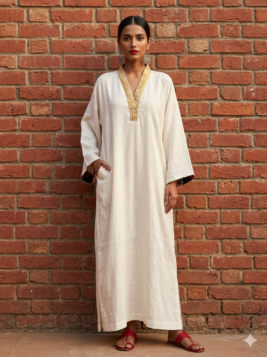 Gulabo - Nooreh Pure Irish Top For Women - Ecru - 1 Piece - Studio by TCS