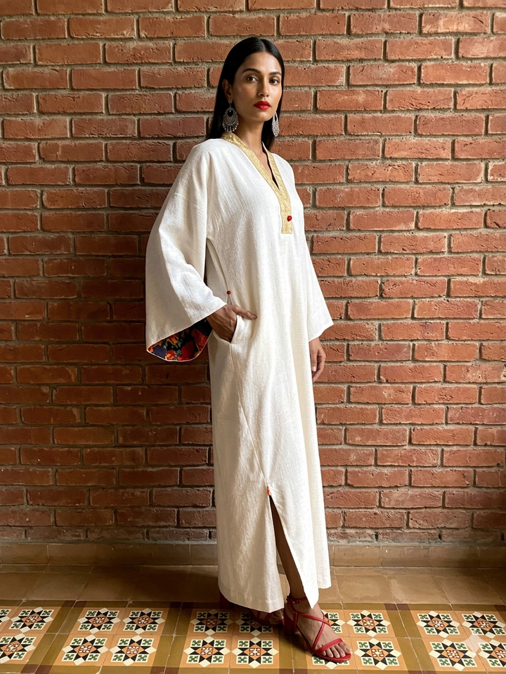 Gulabo - Nooreh Pure Irish Top For Women - Ecru - 1 Piece - Studio by TCS