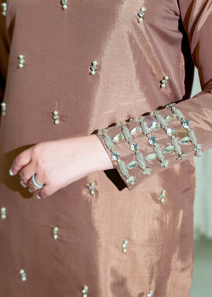 Allure By Ih - Zelda Raw Silk Suit For Women - Brown - 3 Piece