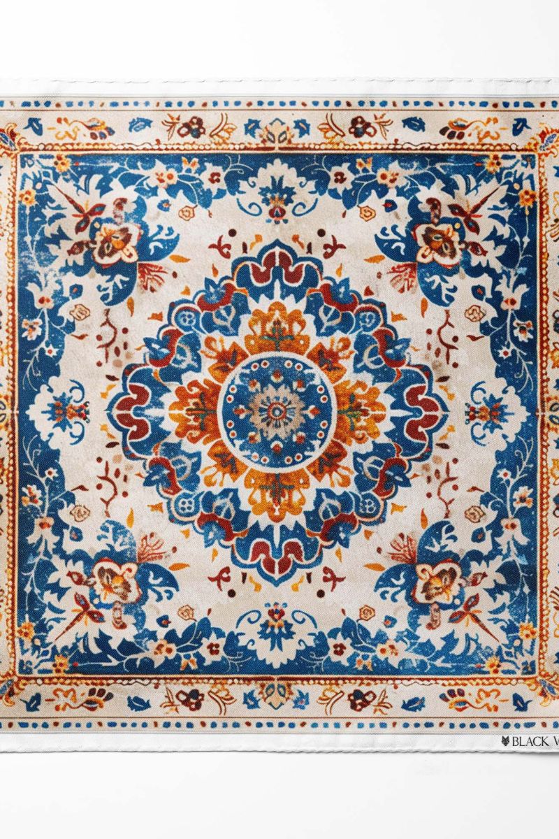 Black Wolf - TURKMEN AFGHAN SILK ASCOT - Light Gray - 1 Piece