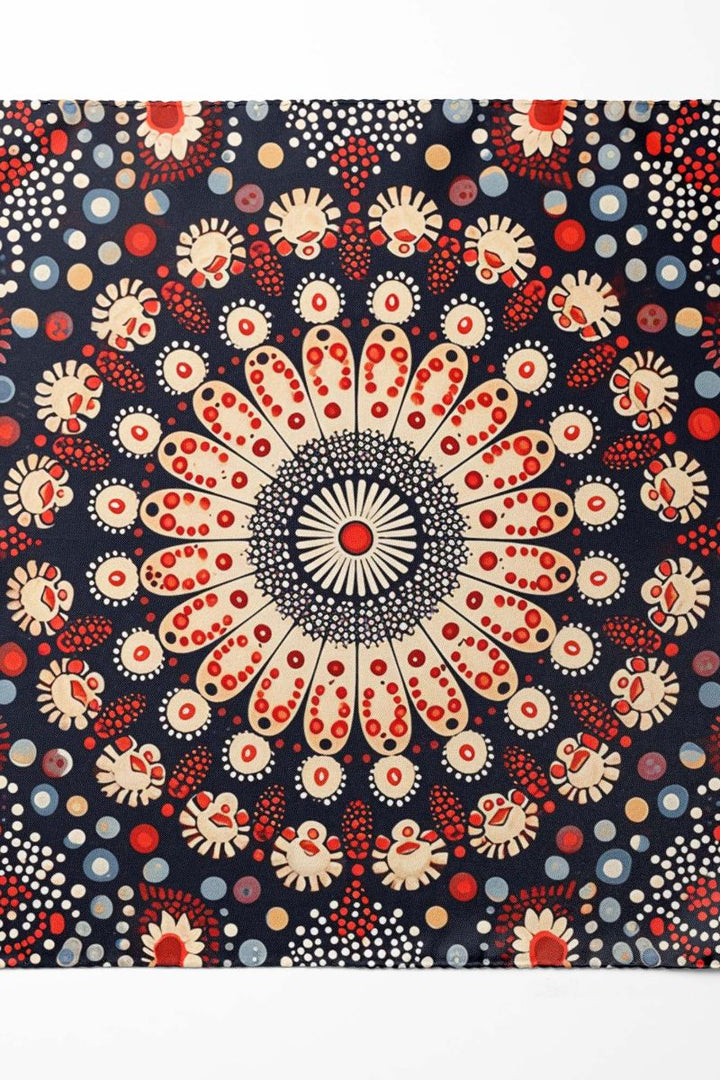 Black Wolf - MANDALA DESIGN SILK ASCOT - Dark Navy - 1 Piece