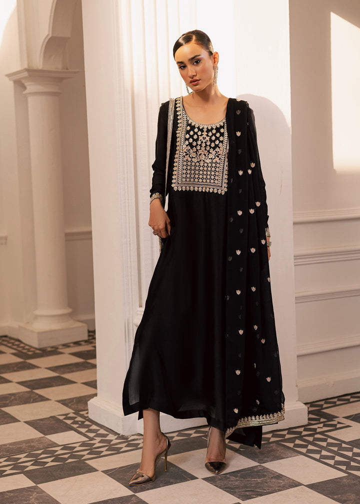 Allure By Ih - Espresso Thai Silk Suit For Women - Black - 3 Piece