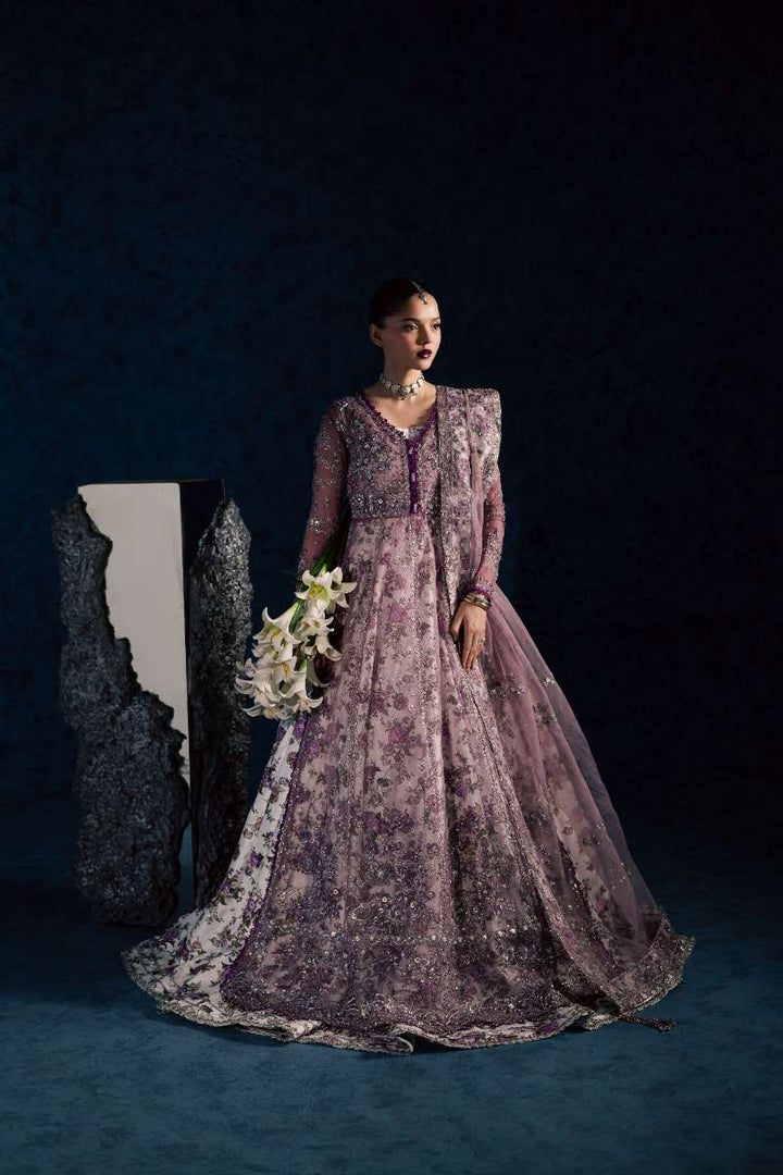 Maria Osama Khan - Lavina Lilac Organza / Raw Silk Suit For Women - 3 Piece