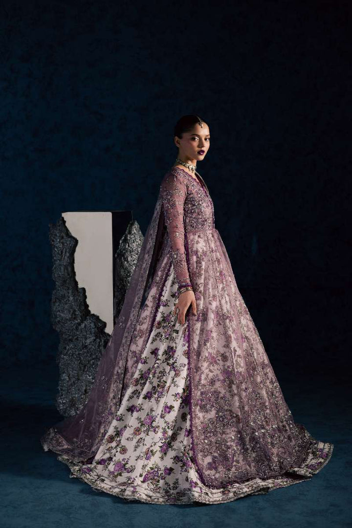 Maria Osama Khan - Lavina Lilac Organza / Raw Silk Suit For Women - 3 Piece