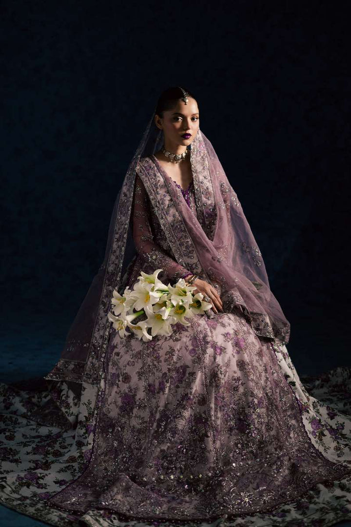 Maria Osama Khan - Lavina Lilac Organza / Raw Silk Suit For Women - 3 Piece