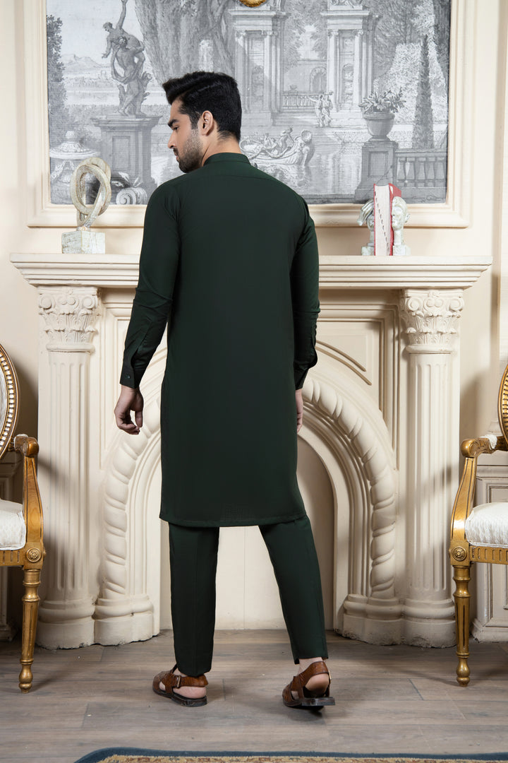 Shahjahan - Bottle Green Kurta Trouser For Men