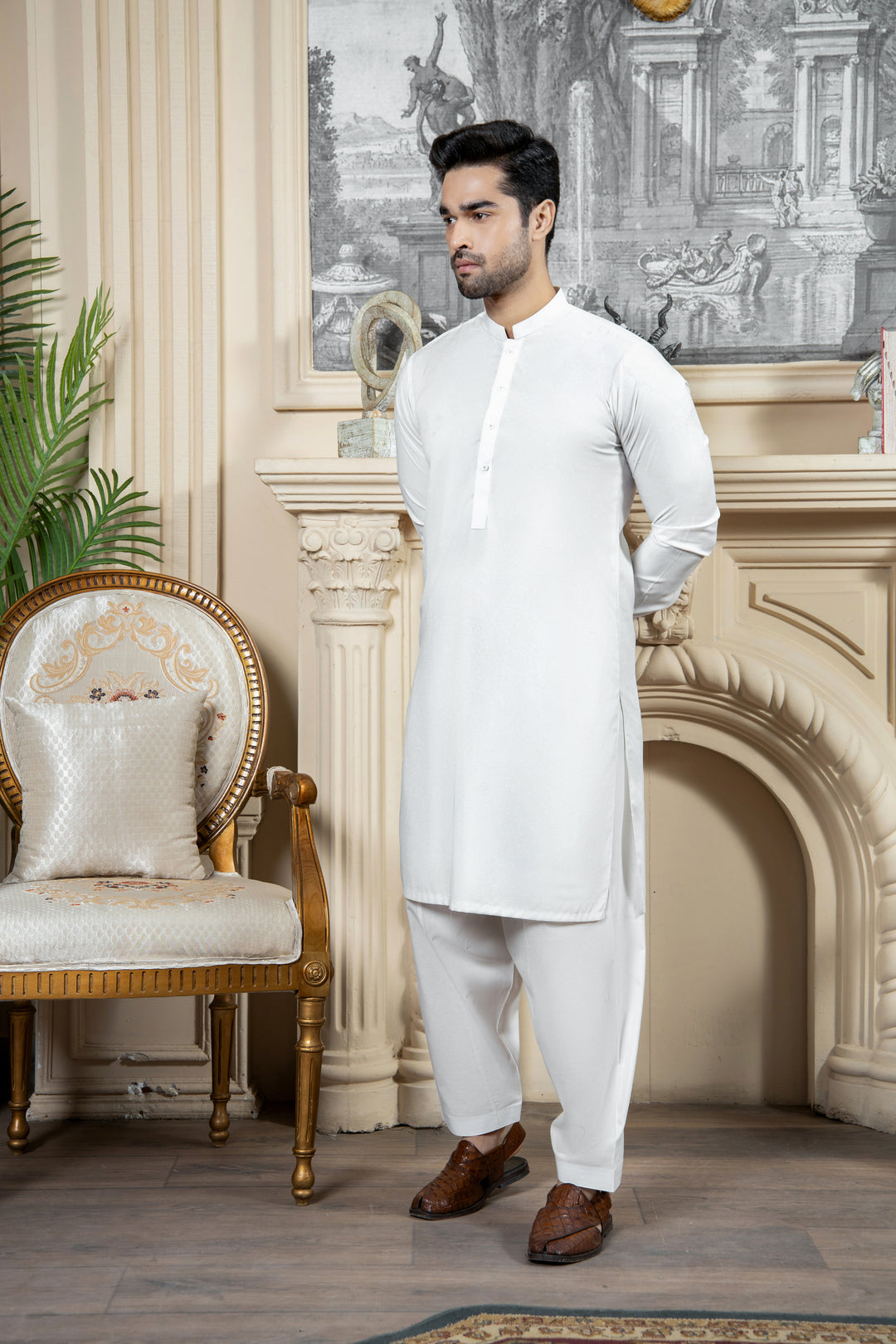 Shahjahan - Boski Offwhite Kurta Shalwar For Men