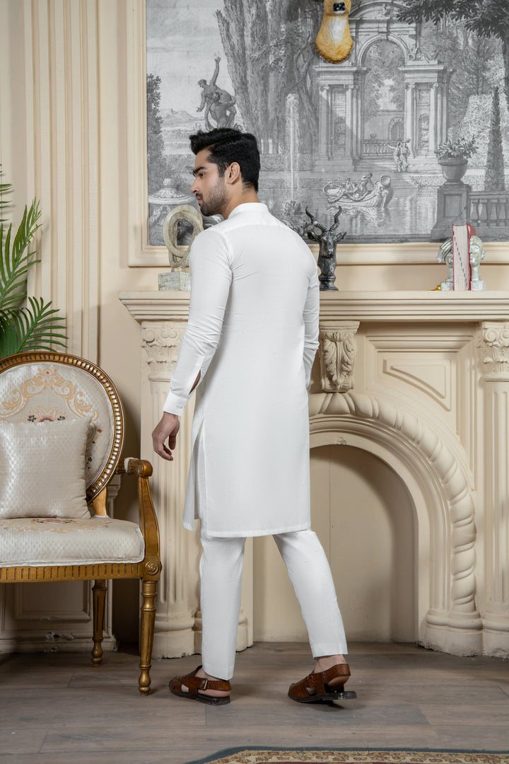 Shahjahan Off white Soft Cotton Kurta Trouser 2 Piece Suit