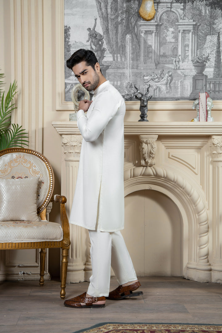 Shahjahan - Boski Cream Kurta Trouser For Men