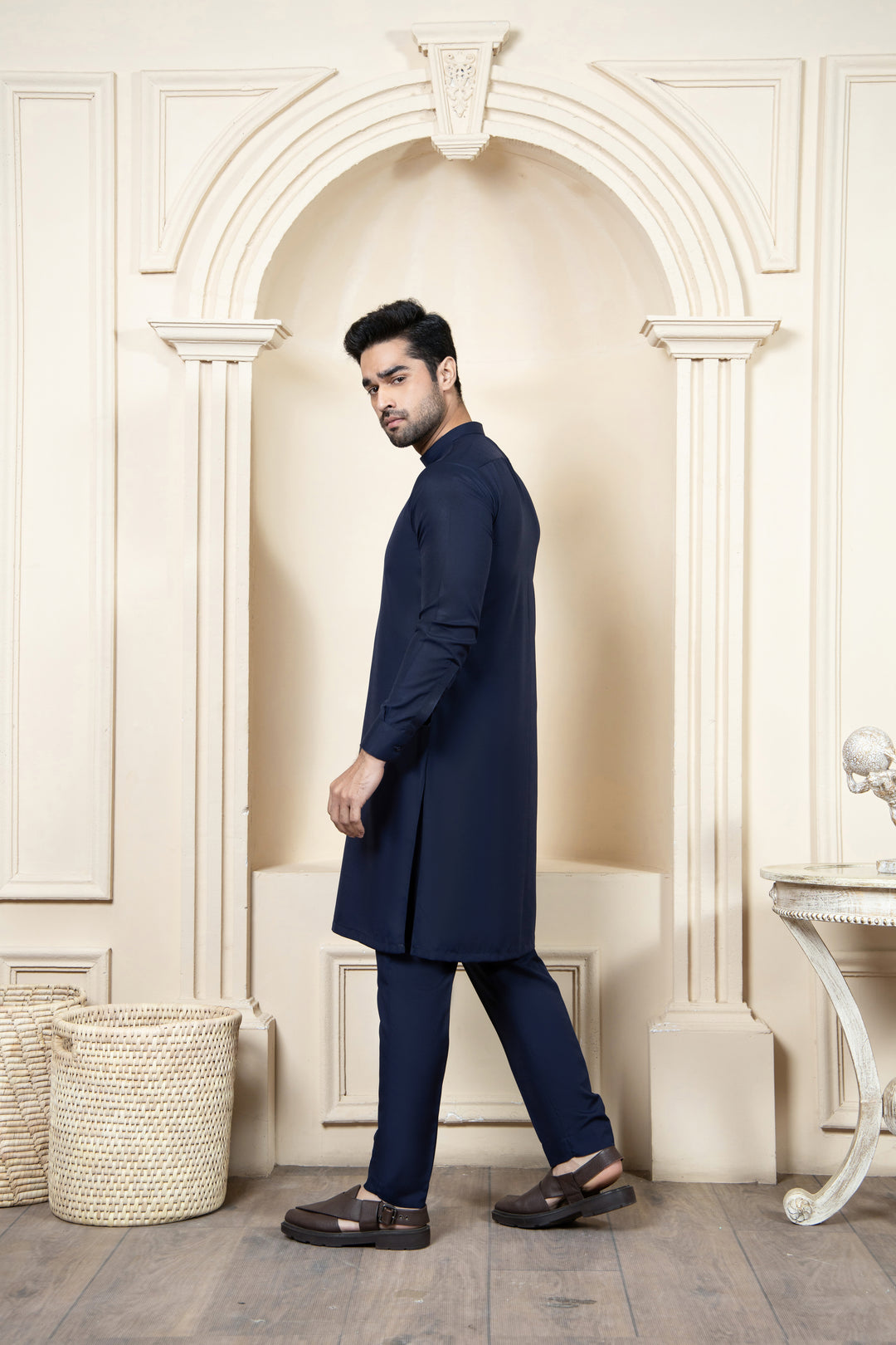 Shahjahan - Boski Kurta Trouser Navy Blue For Men