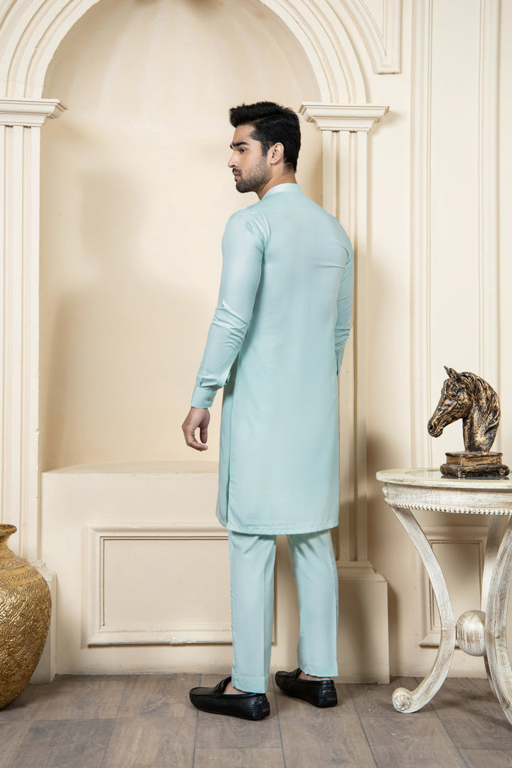 Shahjahan Aquamarine Kurta Trouser 2 Piece Suit
