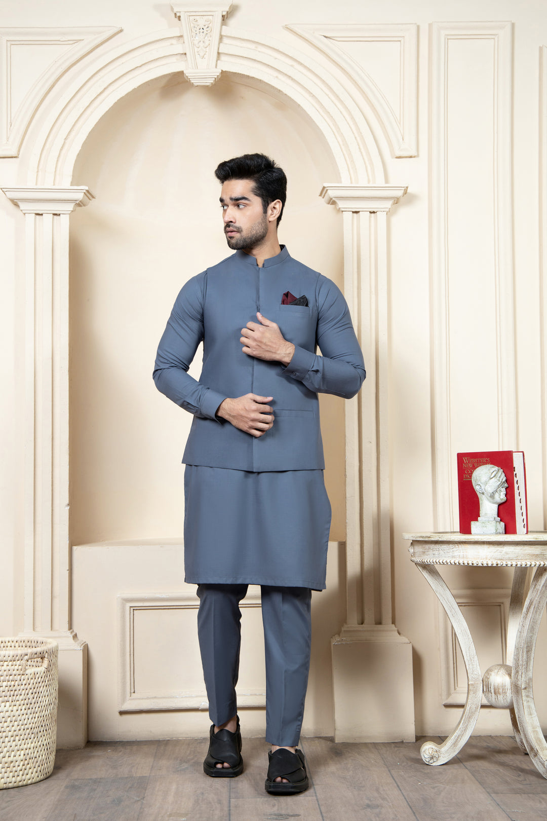 Shahjahan Zarqash 2 Piece Suit Slate Grey