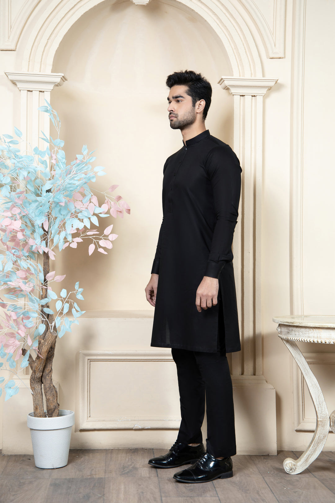 Shahjahan - Black Soft Cotton Kurta Trouer For Men