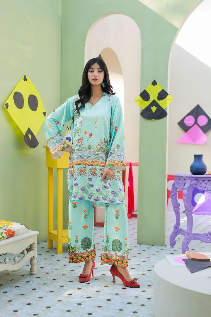 Anayra Amal - Parsley Grip Rang Patang Printed Suit For Women - 2 Piece