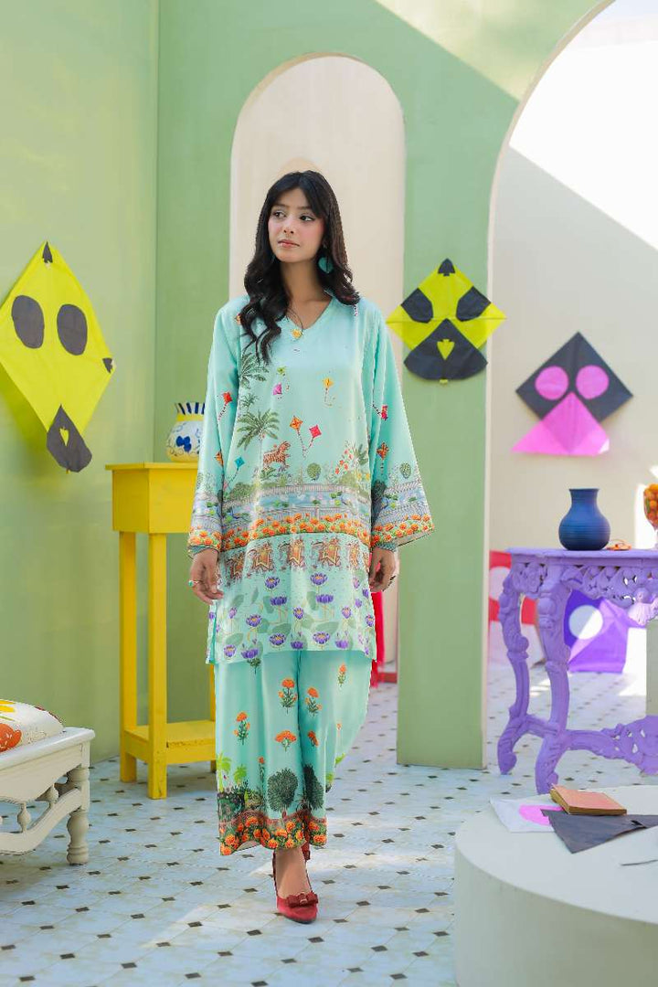 Anayra Amal - Parsley Grip Rang Patang Printed Suit For Women - 2 Piece