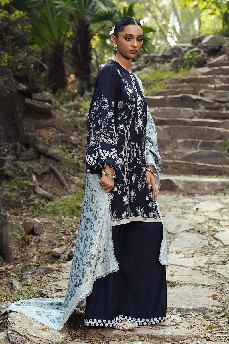 Cross Stitch - OCEAN BREEZE Marina Black Unstitch Suit For Women - 3 Piece